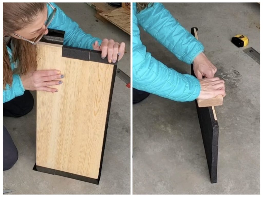 Attaching grip tape to a sitting platform