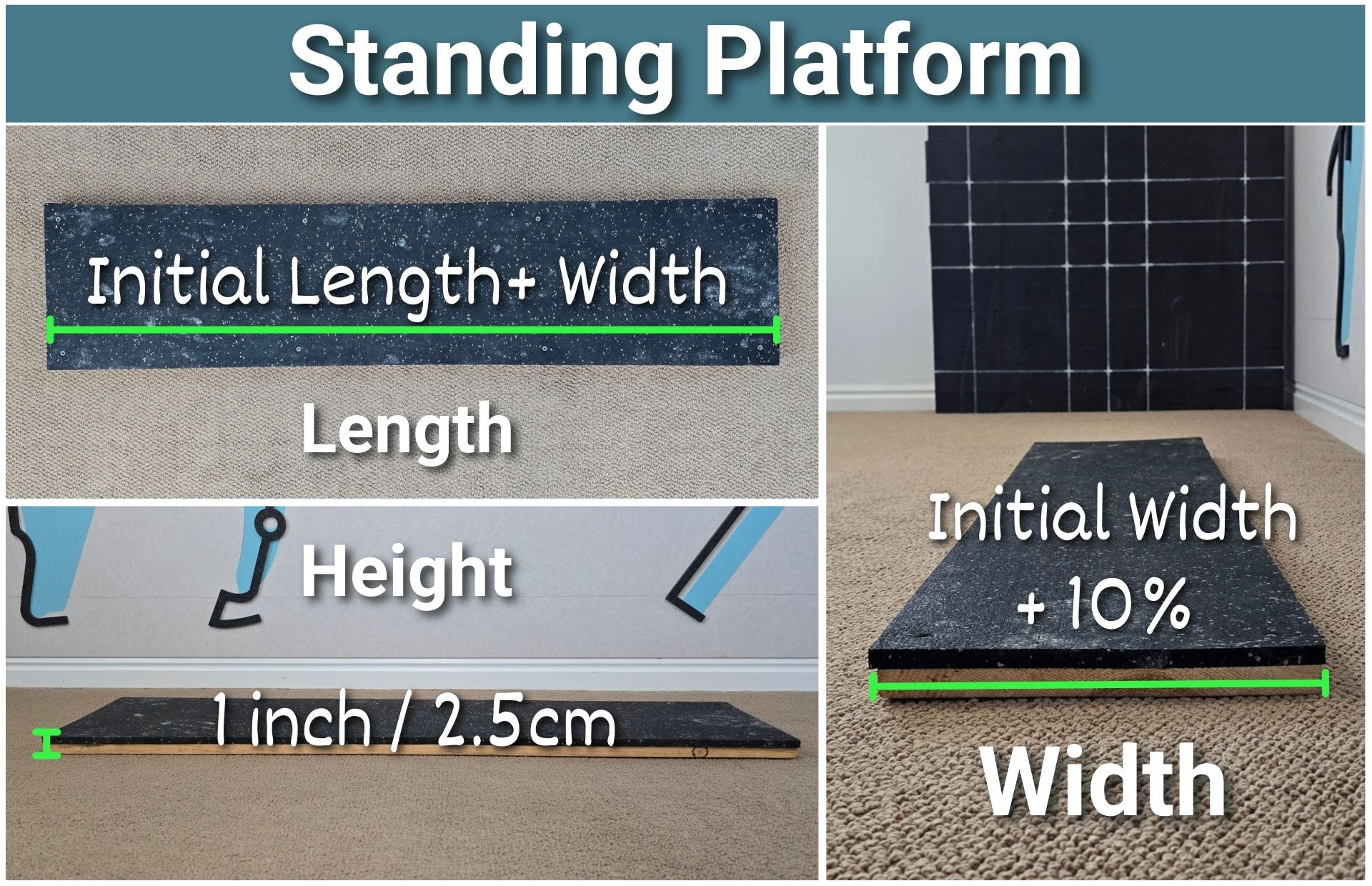 How to calculate the correct dimensions for a Standing Platform in canine fitness.